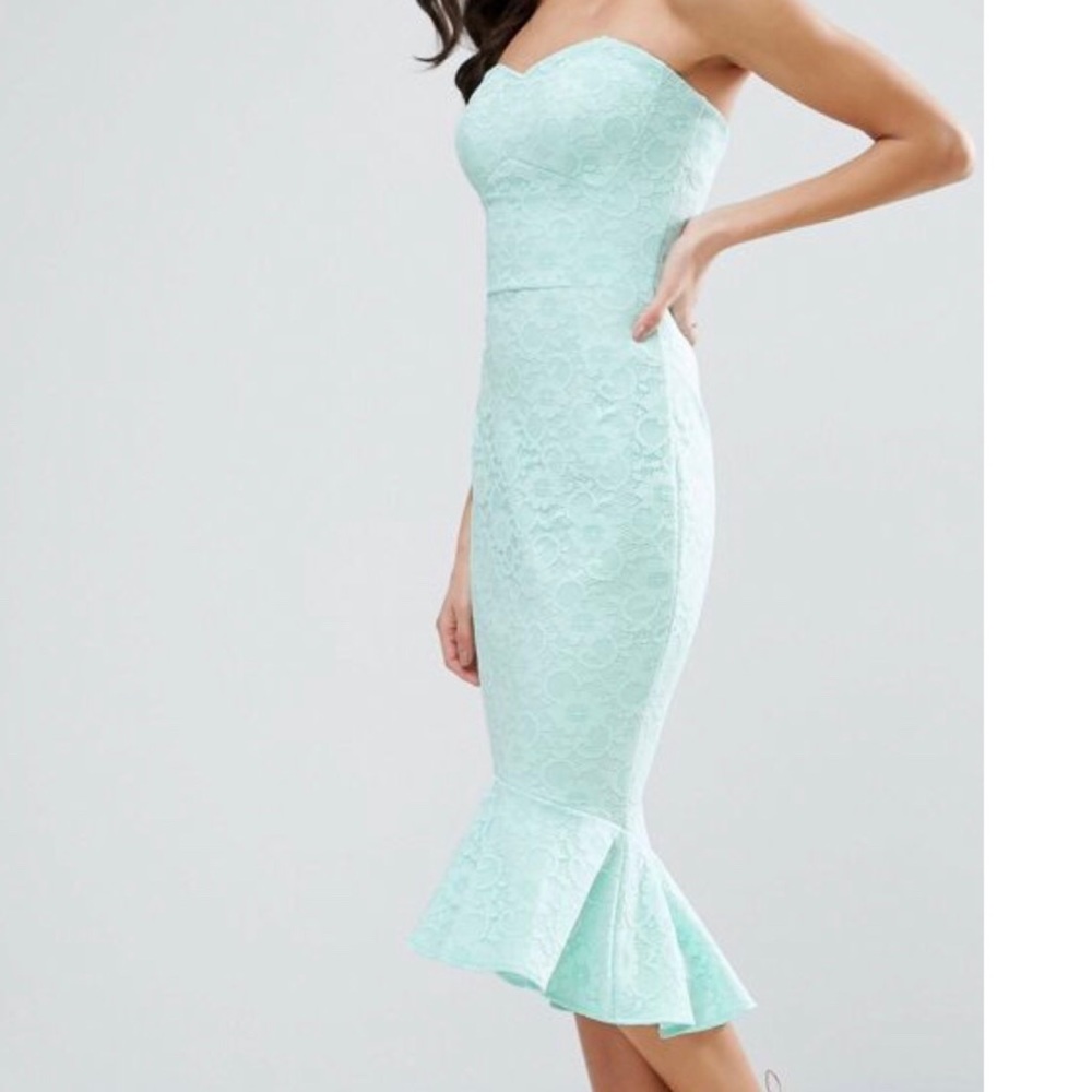 ASOS Mint lace Strapless dress